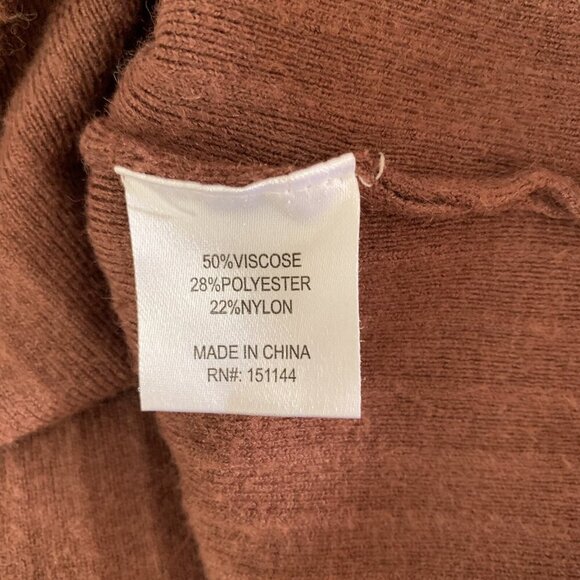 Lea And Viola Brown Ribbed Knit Long Sleeve Pullover Sweater L Cozy Fall Top - Picture 5 of 5